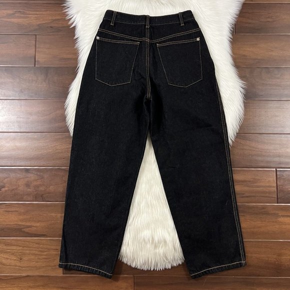 Nohant Women's Size‎ Small Dark Wash Pleat Front Tapered Leg Denim Jeans - Picture 7 of 8